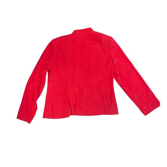 R&K Originals Vintage Jacket Red Velvet Faux Suede 14 Career Christmas Holiday - Picture 2 of 4